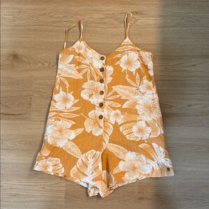 Roxy Orange Floral Jumpsuit